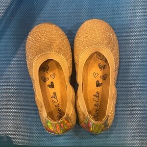 Gold Glitter Kids Dress Shoes by Steve & Edie